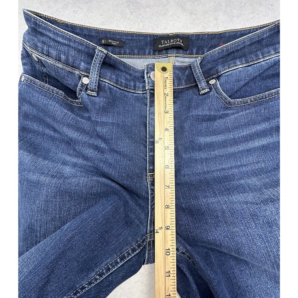 Talbots Curvy Bootcut‎ Womens Jeans Size 8 Dark Wash Mid Rise Denim Blue - Picture 4 of 8